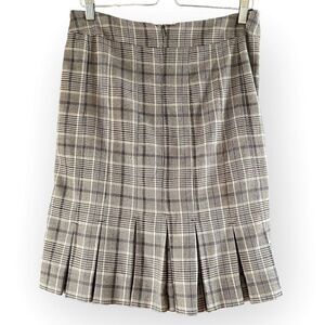 90’s Ninety Box Pleaded Plaid Knee Length Skirt 8